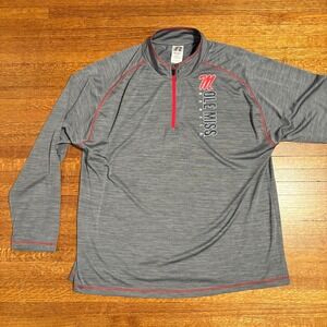 Ole Miss Rebels Russell Athletic 1/4 Zip Pullover Gray Men's 2XL
